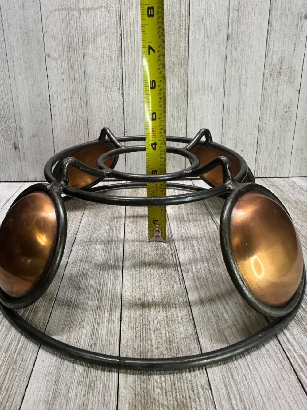 Vtg Ambrosia MCM Metal Wire & Brass Copper Basket Fruit Bowl Decor 1995 11